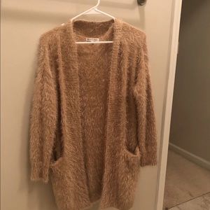 Fuzzy Tan Cardigan